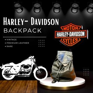 Rare Vintage Leather Harley-Davidson Bucket Backpack in Good condition. Used.